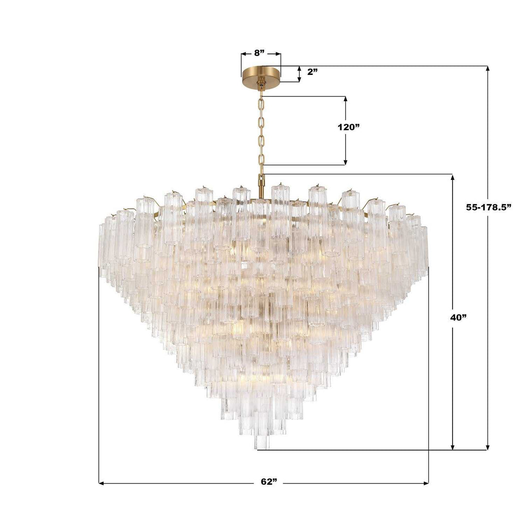 Addis 40 Light Chandelier in Aged Brass Crystorama
