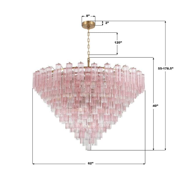 Crystorama - ADD-329-AG-SP - 40 Light Chandelier - Addis - Aged Brass