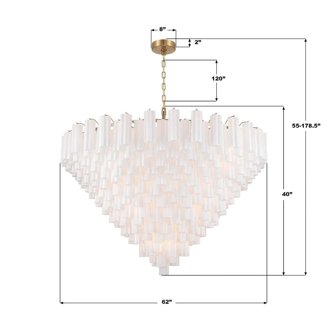 Crystorama - ADD-329-AG-WH - 40 Light Chandelier - Addis - Aged Brass