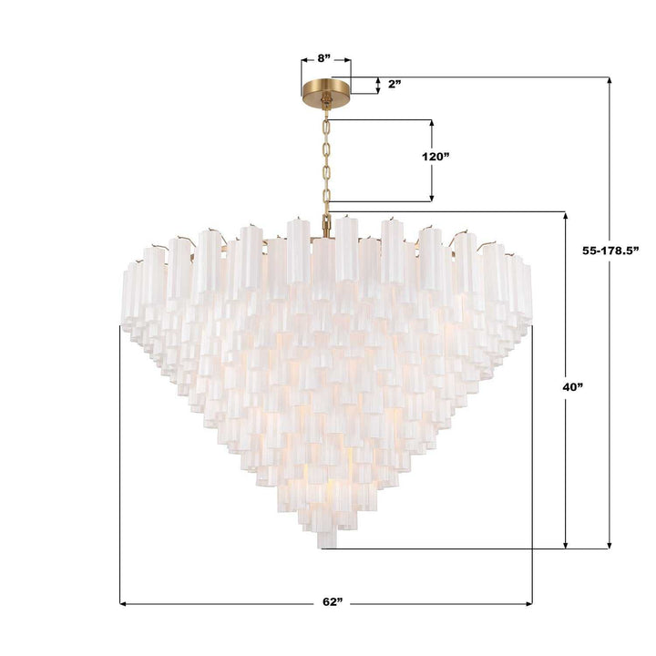 Crystorama - ADD-329-AG-WH - 40 Light Chandelier - Addis - Aged Brass