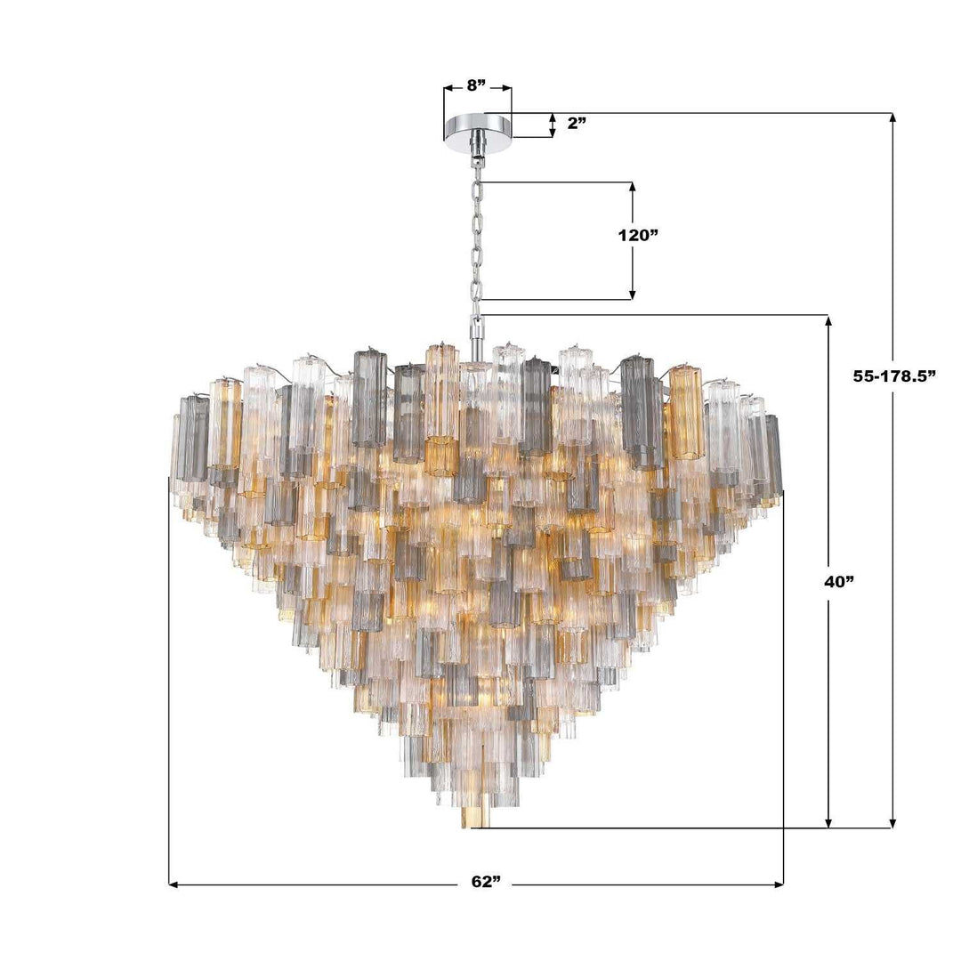 Crystorama - ADD-329-CH-AU - 40 Light Chandelier - Addis - Polished Chrome