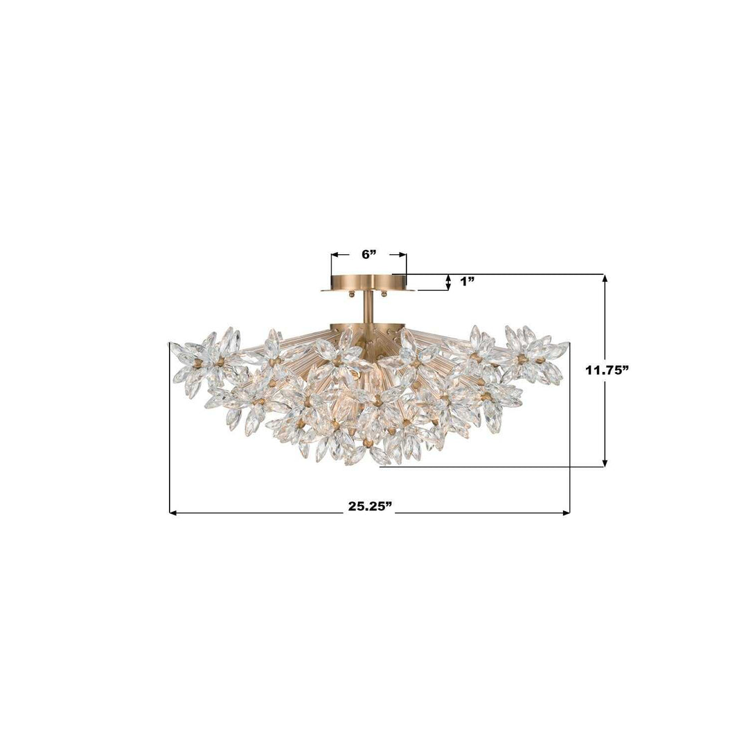 Crystorama - ADL-500-AG-CL - Four Light Semi Flush Mount - Adley - Aged Brass