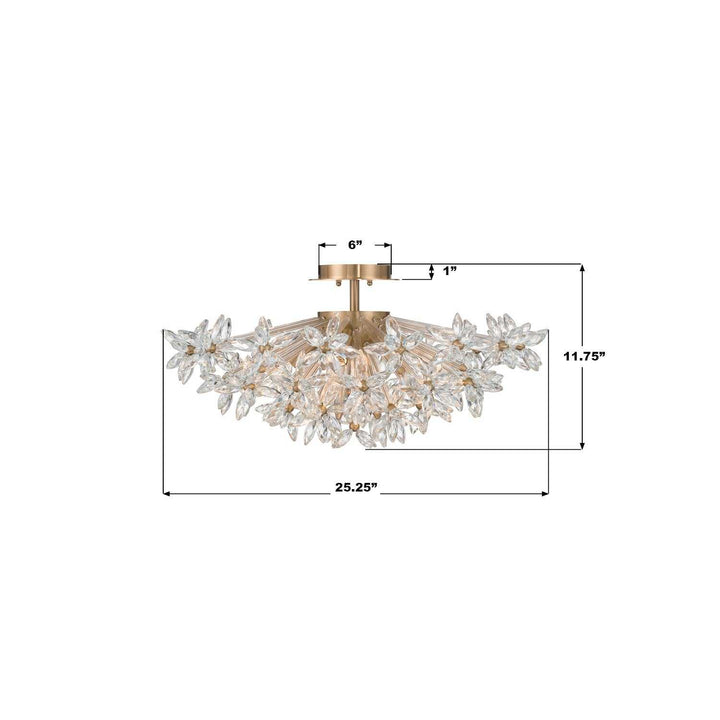 Crystorama - ADL-500-AG-CL - Four Light Semi Flush Mount - Adley - Aged Brass