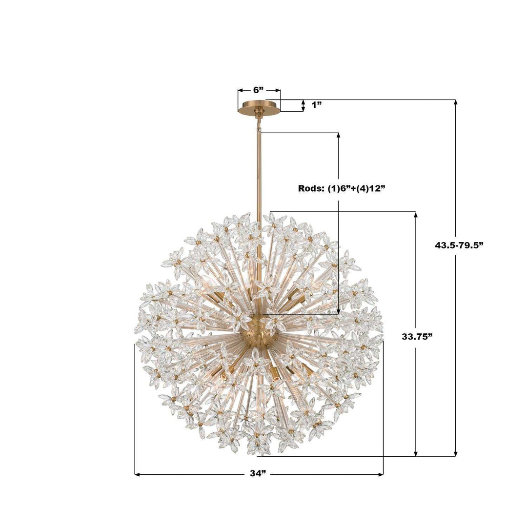 Crystorama - ADL-512-AG-CL - 12 Light Chandelier - Adley - Aged Brass