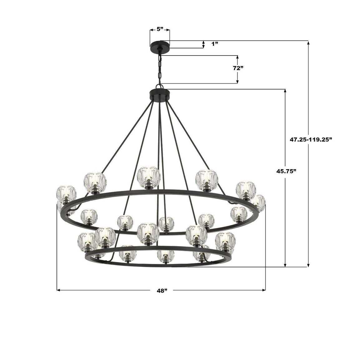 Aragon LED Chandelier in Matte Black Crystorama