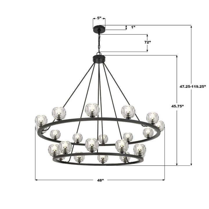 Aragon LED Chandelier in Matte Black Crystorama