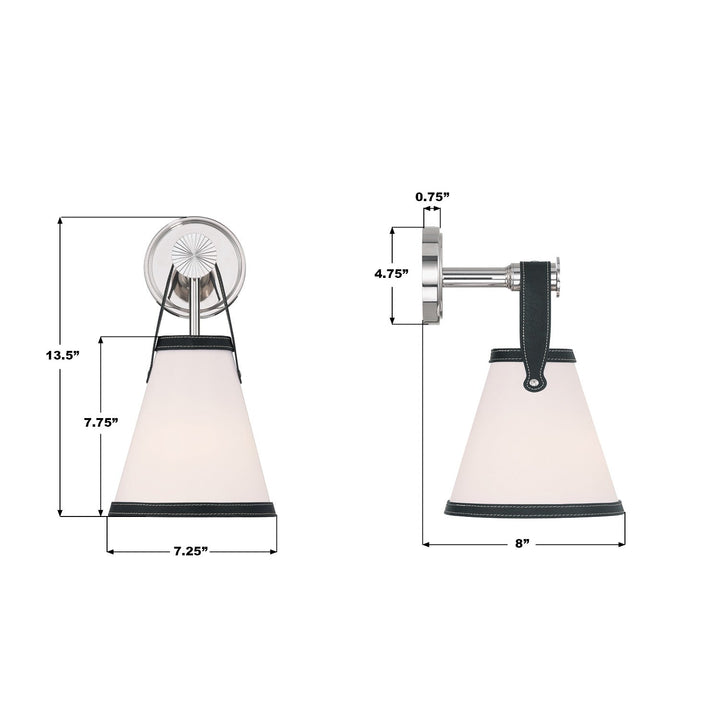 Callahan One Light Wall Sconce in Polished Nickel Crystorama