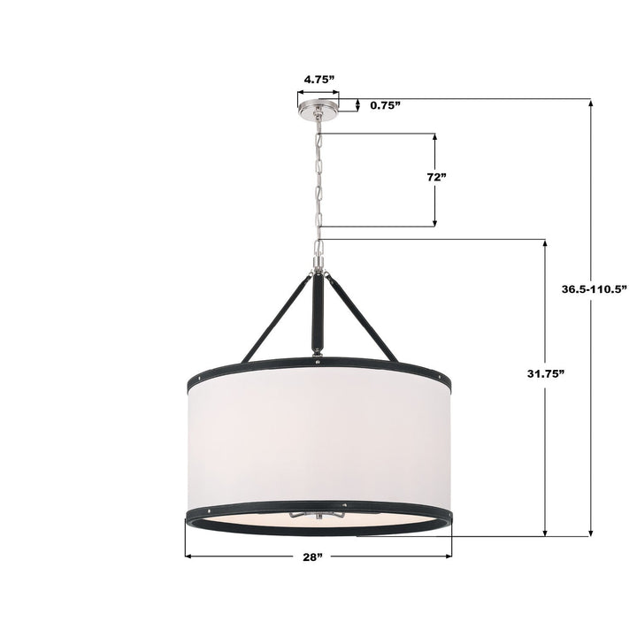Callahan Eight Light Pendant in Polished Nickel Crystorama