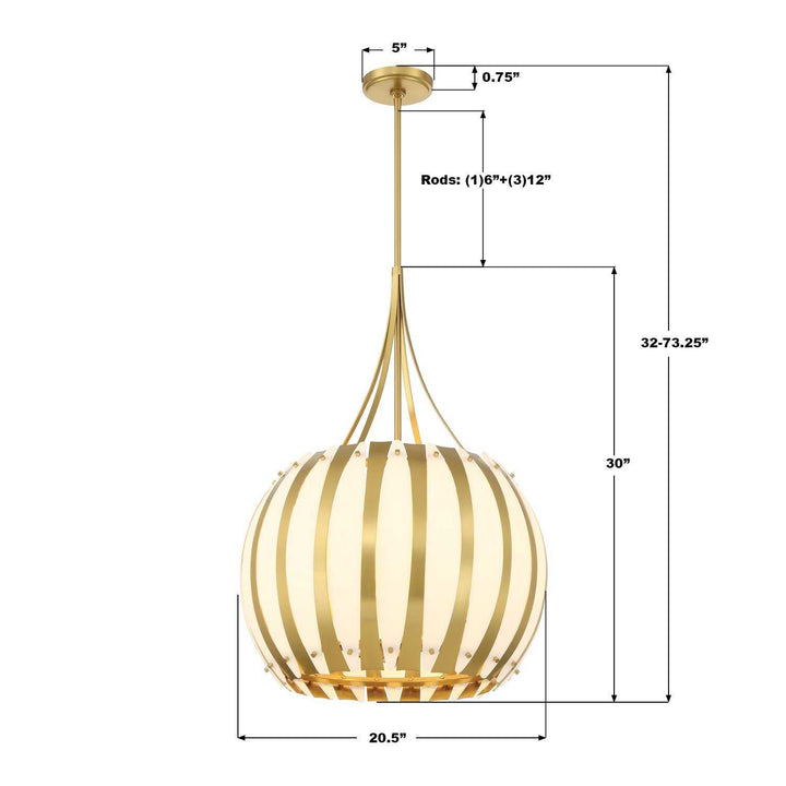Crystorama - DRA-8003-LG - Five Light Chandelier - Daria - Luxe Gold