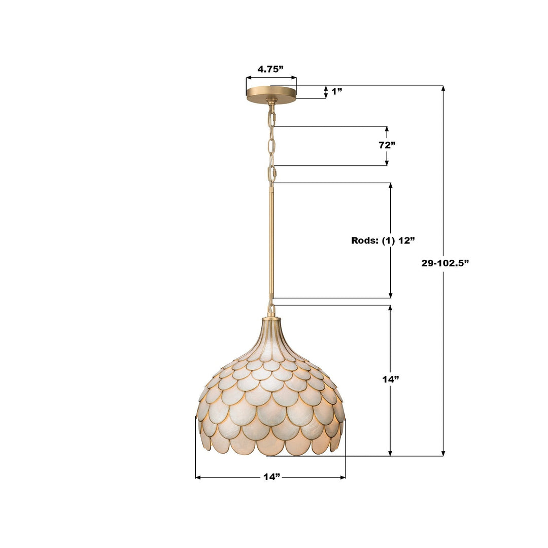 Crystorama - DRB-7003-SG - Three Light Pendant - Darby - Soft Gold