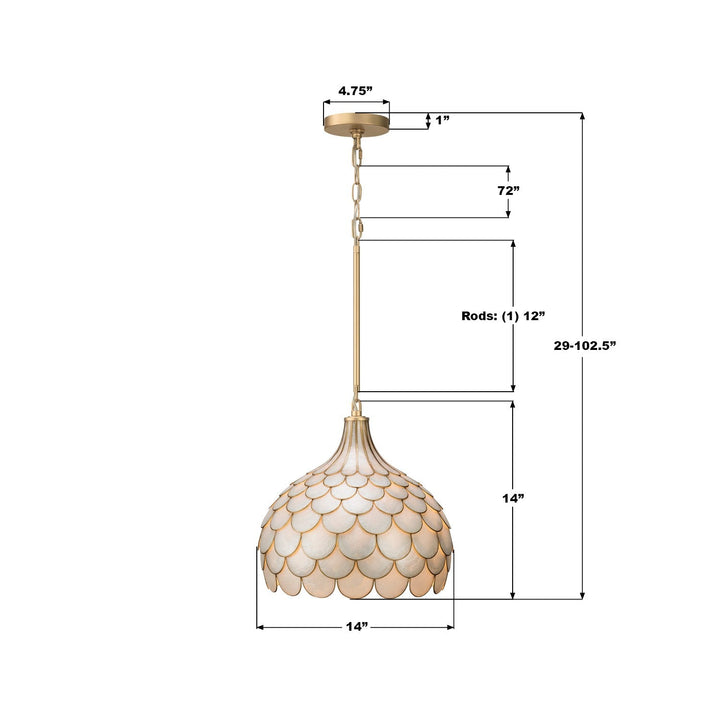 Crystorama - DRB-7003-SG - Three Light Pendant - Darby - Soft Gold