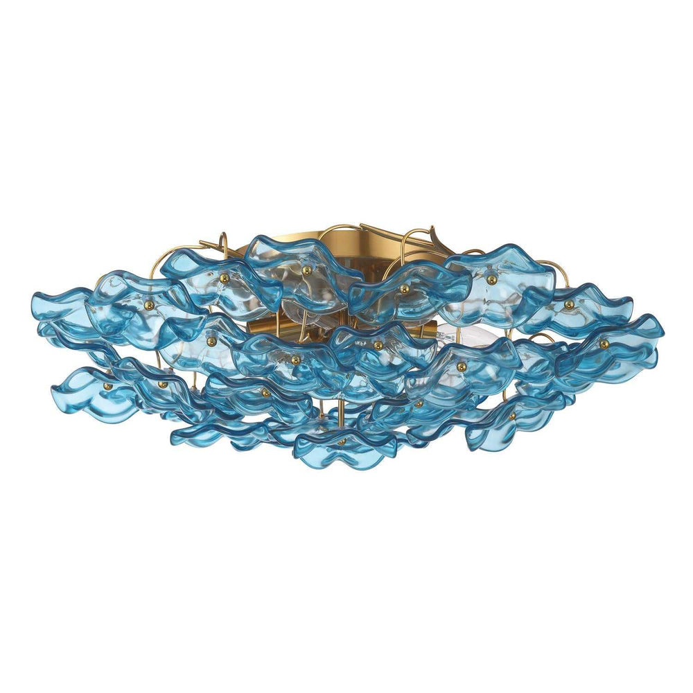Crystorama - ESM-4000-AG-BL - Six Light Semi Flush Mount - Esme - Aged Brass