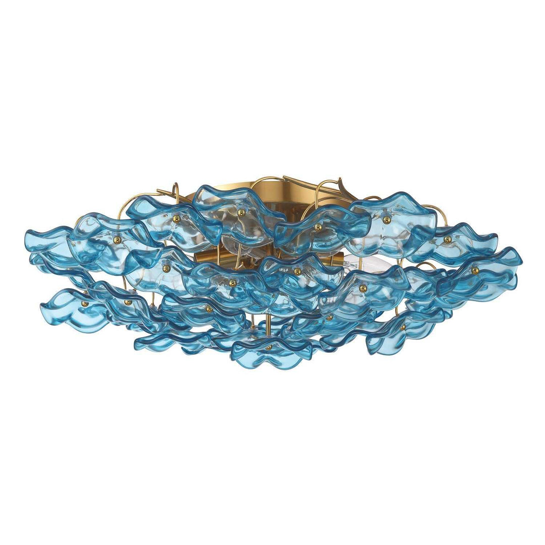 Crystorama - ESM-4000-AG-BL - Six Light Semi Flush Mount - Esme - Aged Brass