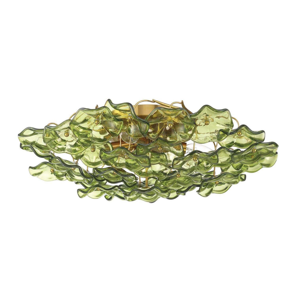 Crystorama - ESM-4000-AG-GR - Six Light Semi Flush Mount - Esme - Aged Brass