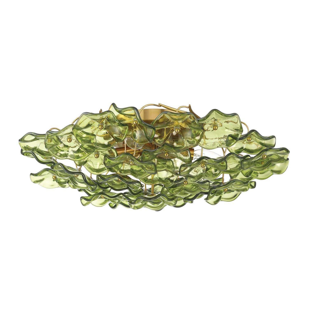Crystorama - ESM-4000-AG-GR - Six Light Semi Flush Mount - Esme - Aged Brass