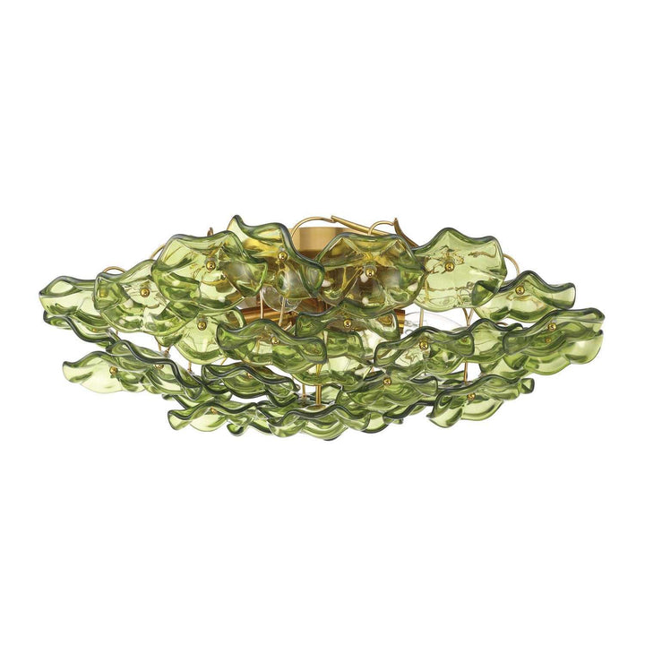 Crystorama - ESM-4000-AG-GR - Six Light Semi Flush Mount - Esme - Aged Brass