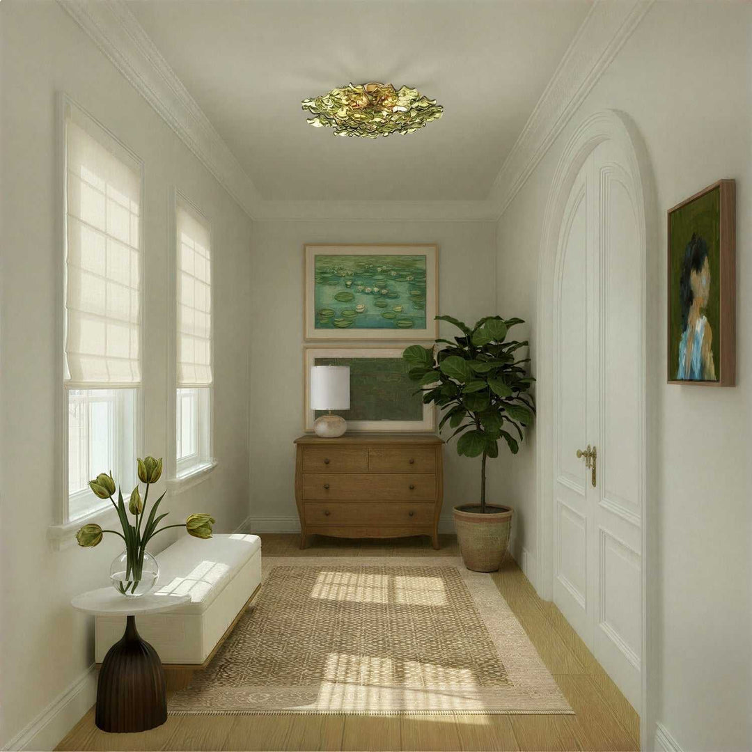 Crystorama - ESM-4000-AG-GR - Six Light Semi Flush Mount - Esme - Aged Brass