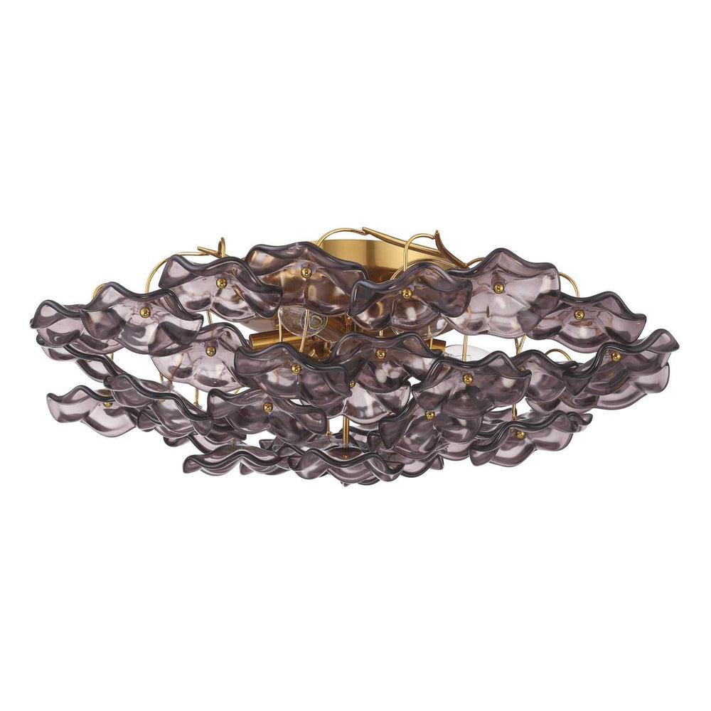 Crystorama - ESM-4000-AG-SM - Six Light Semi Flush Mount - Esme - Aged Brass