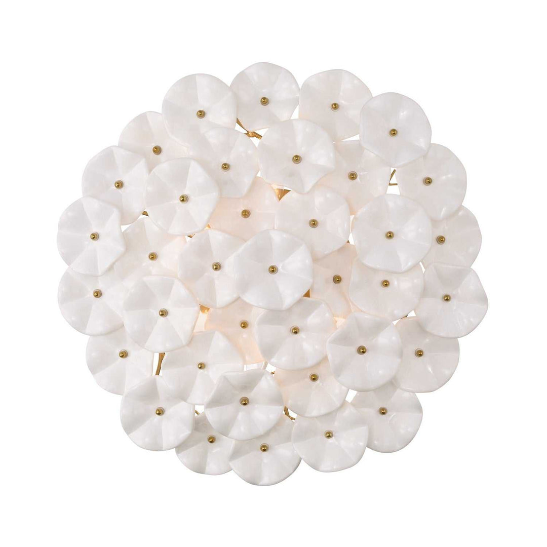 Crystorama - ESM-4000-AG-WH - Six Light Semi Flush Mount - Esme - Aged Brass
