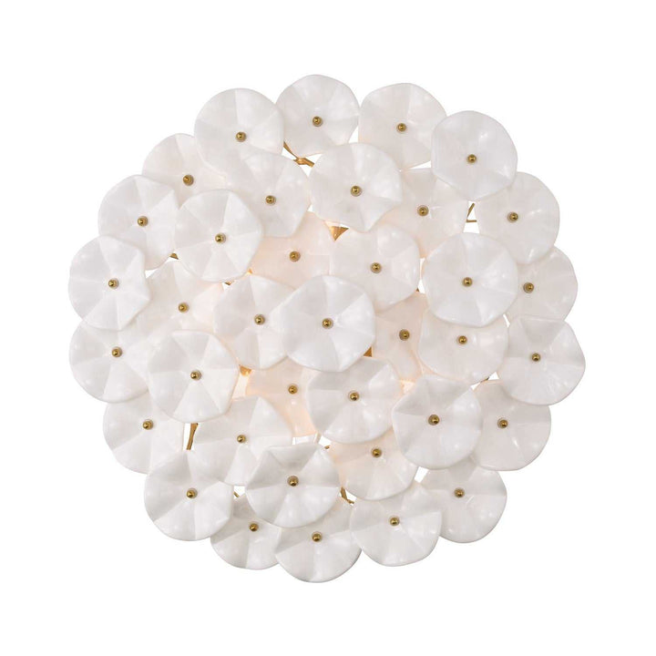 Crystorama - ESM-4000-AG-WH - Six Light Semi Flush Mount - Esme - Aged Brass