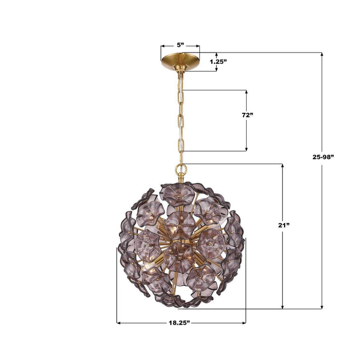 Crystorama - ESM-4005-AG-SM - Six Light Chandelier - Esme - Aged Brass