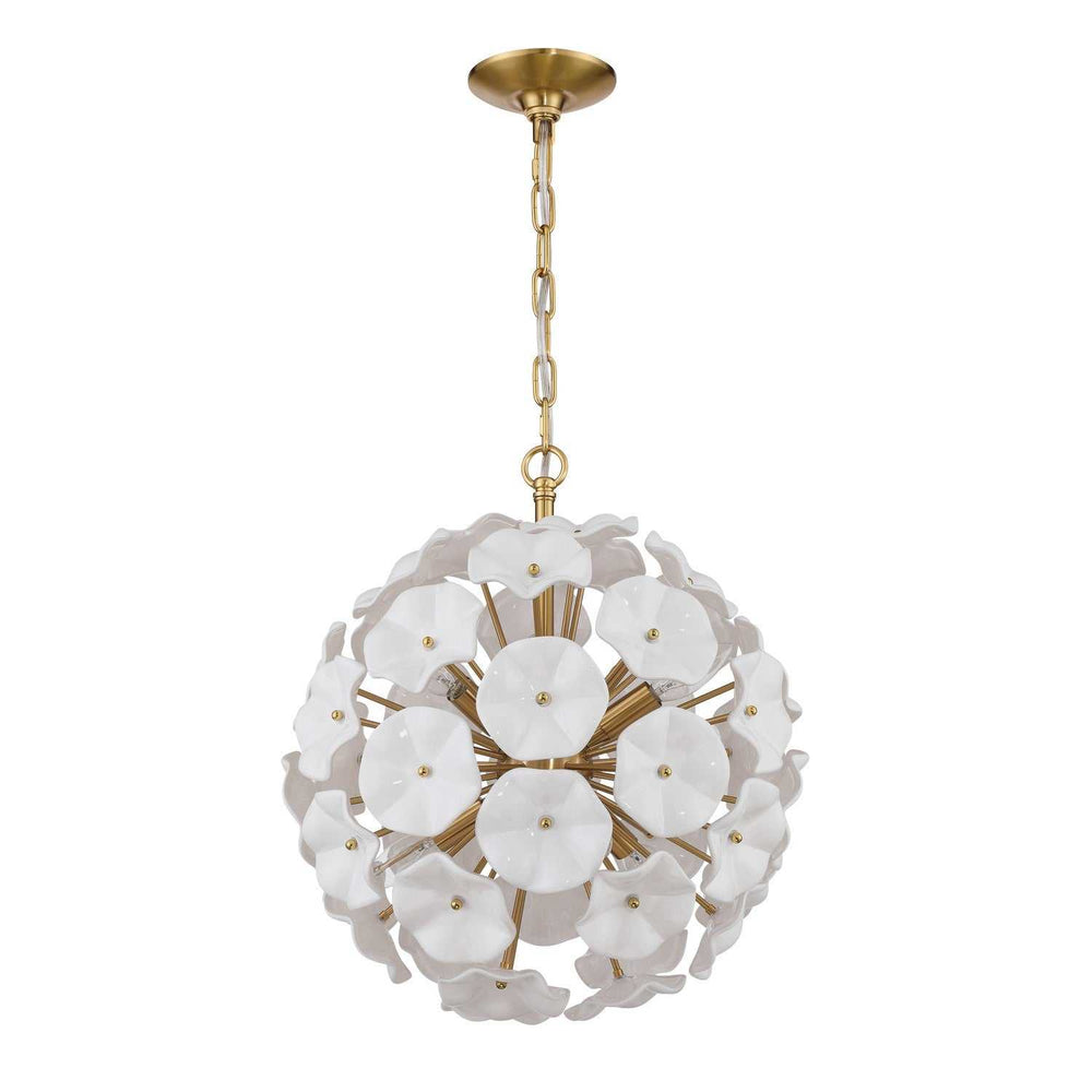 Crystorama - ESM-4005-AG-WH - Six Light Chandelier - Esme - Aged Brass