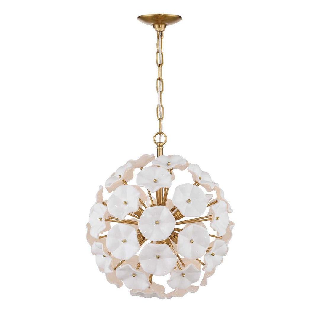 Crystorama - ESM-4005-AG-WH - Six Light Chandelier - Esme - Aged Brass