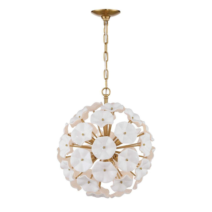 Crystorama - ESM-4005-AG-WH - Six Light Chandelier - Esme - Aged Brass