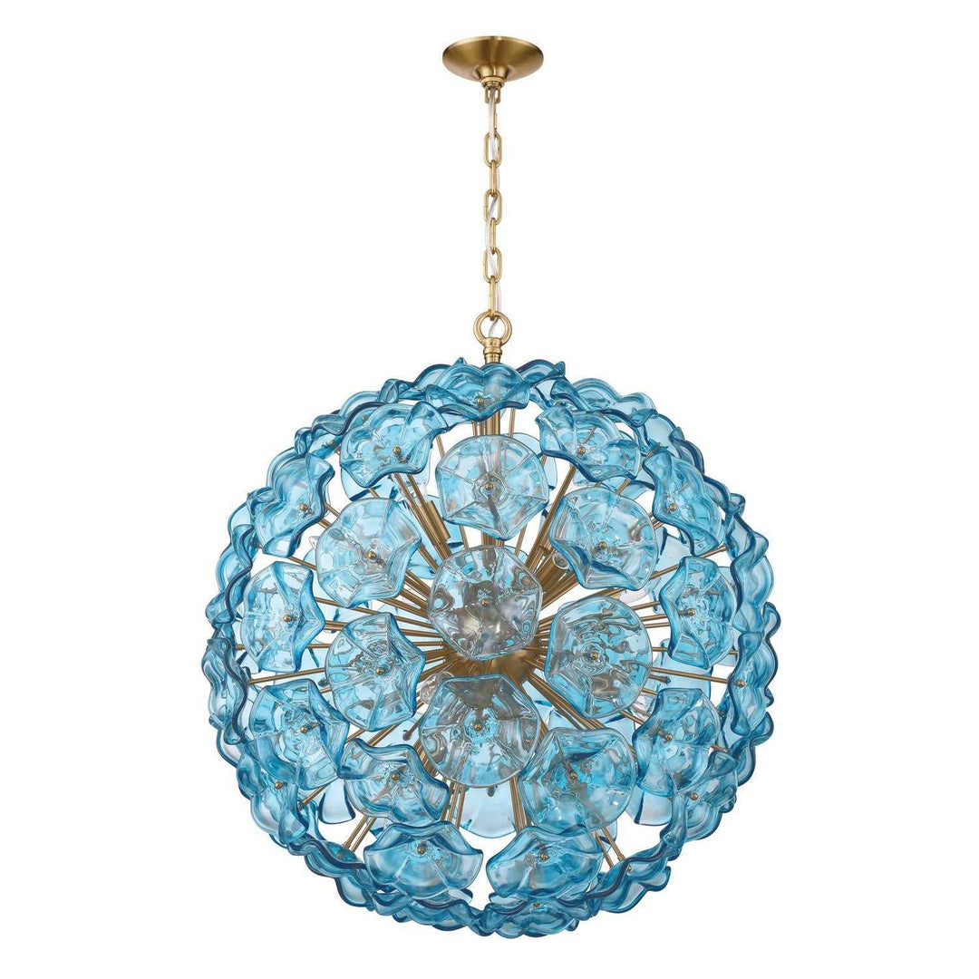 Crystorama - ESM-4009-AG-BL - 12 Light Chandelier - Esme - Aged Brass