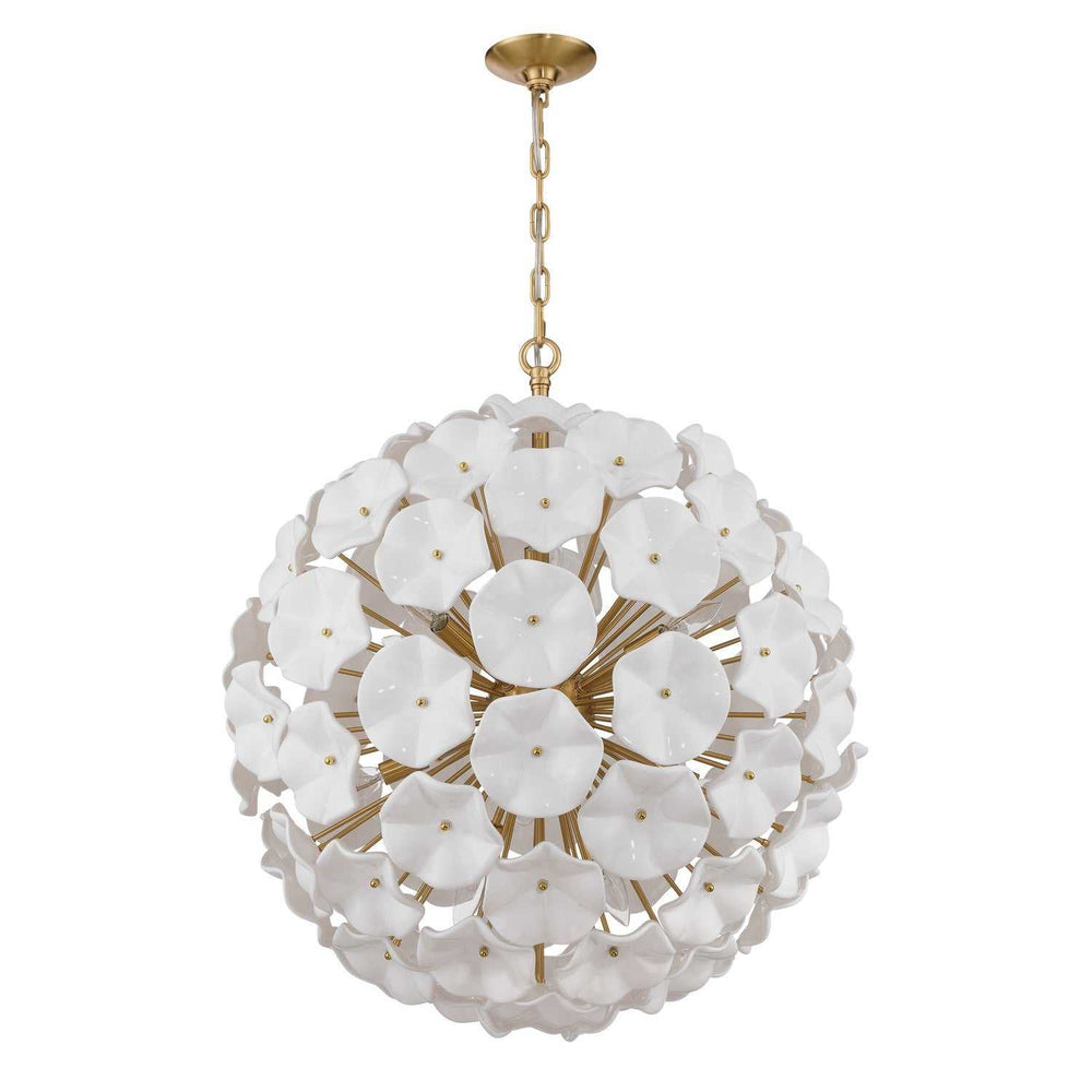 Crystorama - ESM-4009-AG-WH - 12 Light Chandelier - Esme - Aged Brass