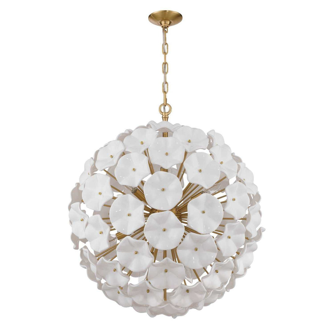 Crystorama - ESM-4009-AG-WH - 12 Light Chandelier - Esme - Aged Brass