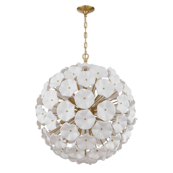 Crystorama - ESM-4009-AG-WH - 12 Light Chandelier - Esme - Aged Brass