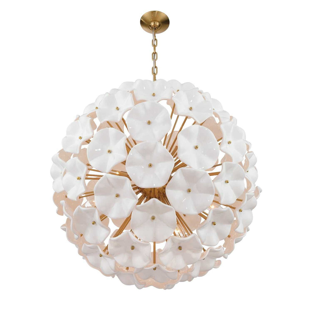 Crystorama - ESM-4009-AG-WH - 12 Light Chandelier - Esme - Aged Brass