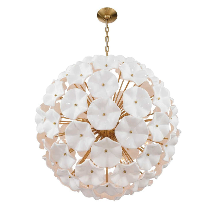 Crystorama - ESM-4009-AG-WH - 12 Light Chandelier - Esme - Aged Brass