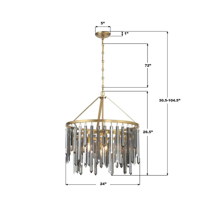 Crystorama - GEM-7004-MG-SS - Seven Light Chandelier - Gemma - Modern Gold