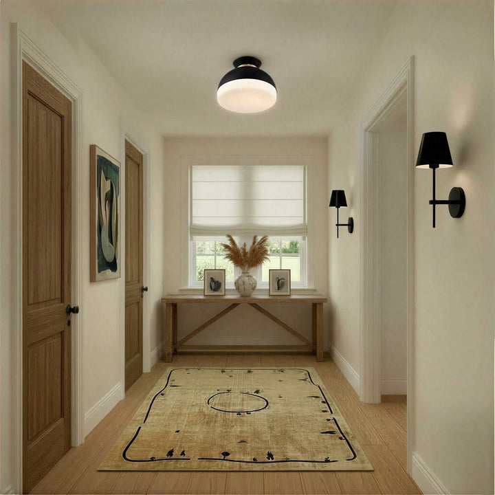 Crystorama - GID-4003-MK-VG - Two Light Flush Mount - Gidget - Matte Black + Vibrant Gold