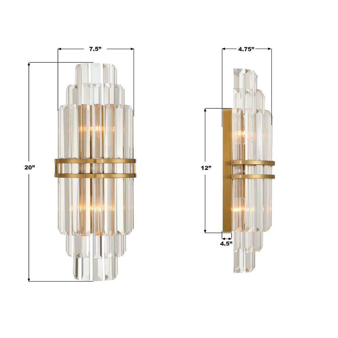 Crystorama - HAY-1411-AG - Two Light Wall Sconce - Hayes - Aged Brass