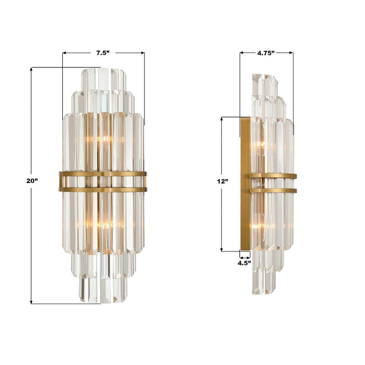 Crystorama - HAY-1411-AG - Two Light Wall Sconce - Hayes - Aged Brass