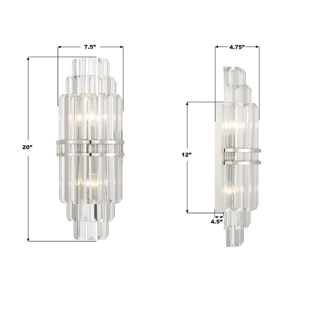 Crystorama - HAY-1411-PN - Two Light Wall Sconce - Hayes - Polished Nickel