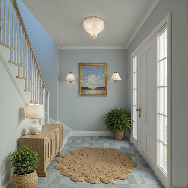 Layton Three Light Semi Flush Mount in Luxe Gold Crystorama