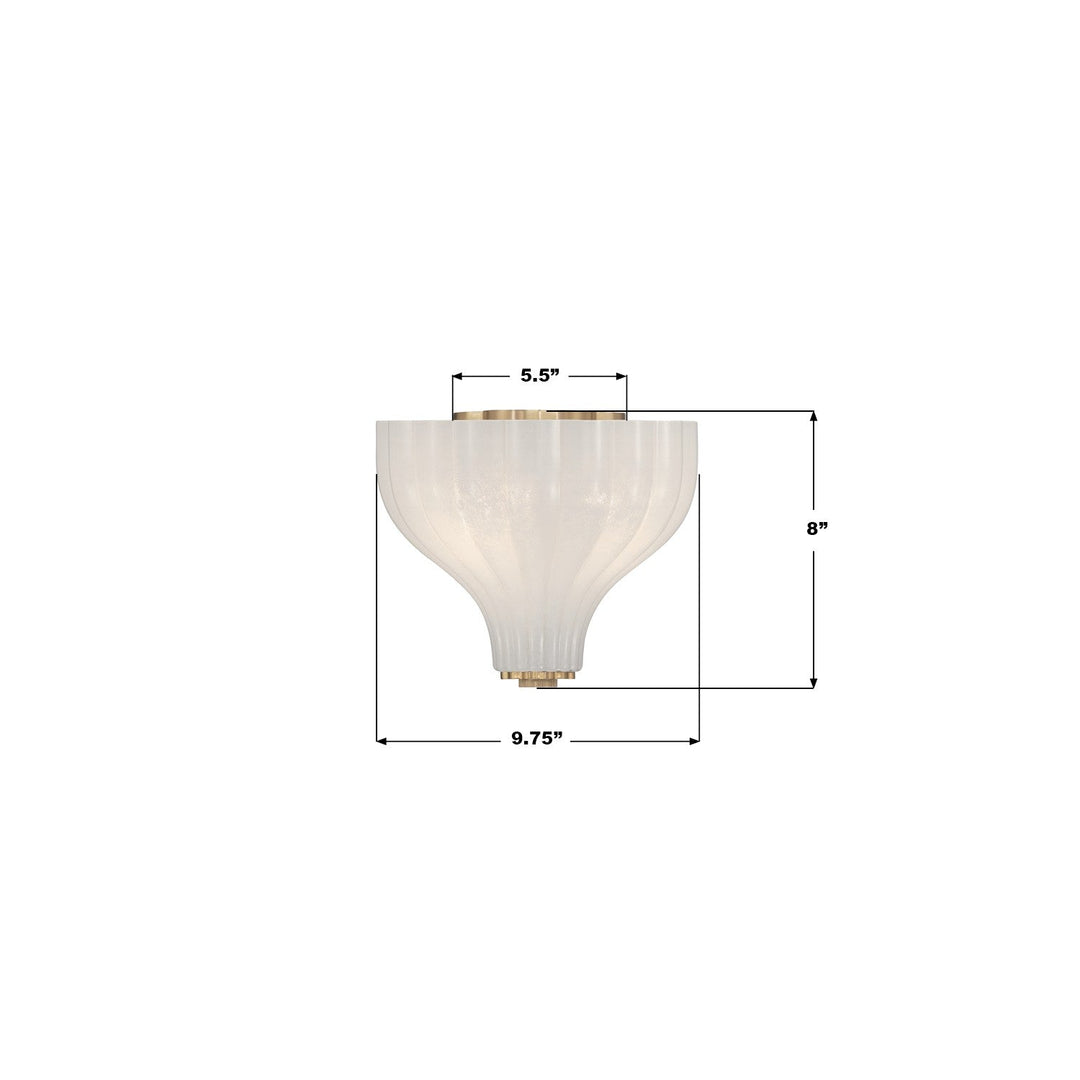 Layton Three Light Semi Flush Mount in Luxe Gold Crystorama
