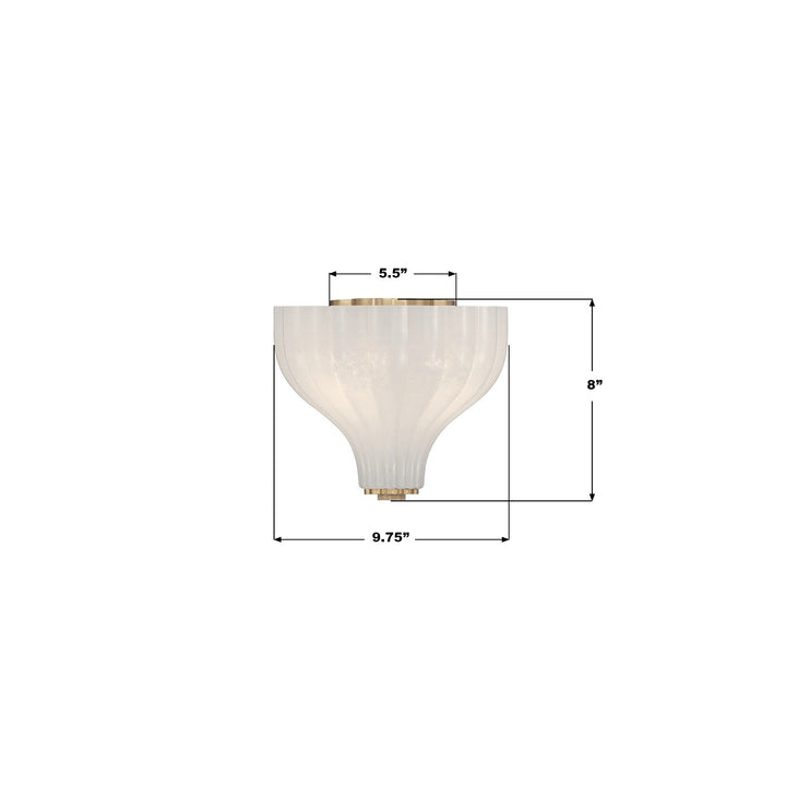 Layton Three Light Semi Flush Mount in Luxe Gold Crystorama
