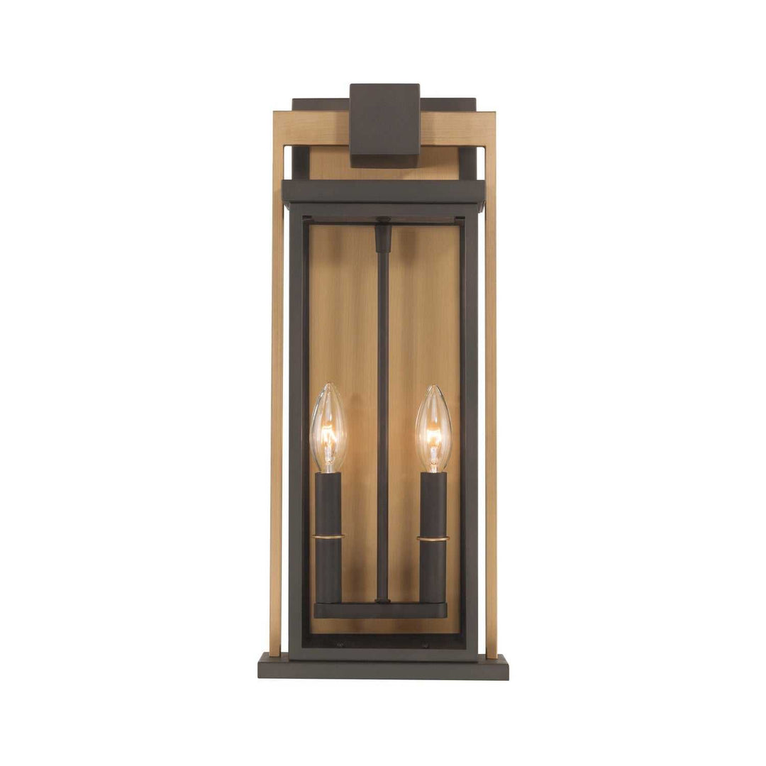 Crystorama - LDL-902-TZ-TG - Two Light Outdoor Wall Sconce - Lendel - Twilight Bronze + Textured Gold