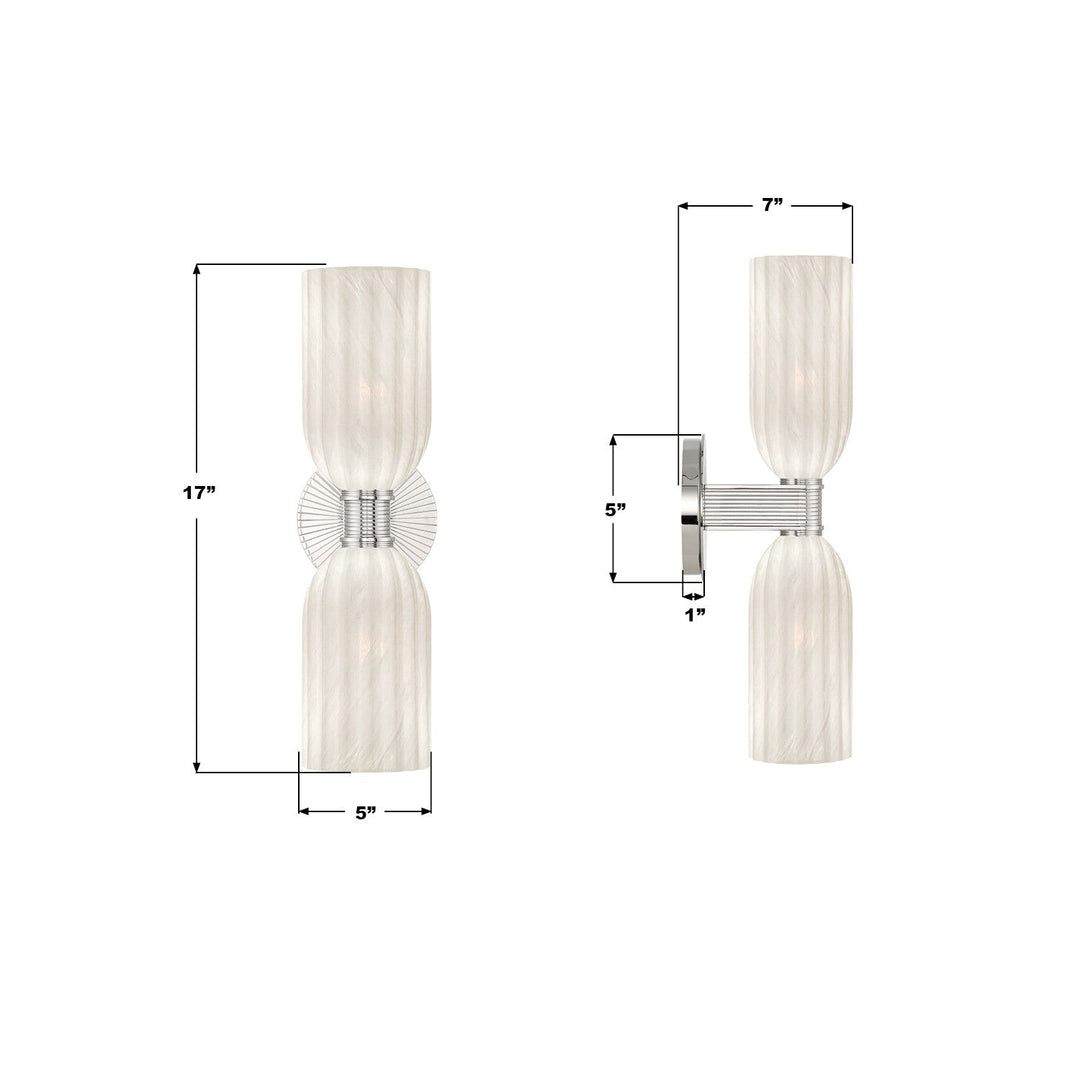 Crystorama - LOT-712-PN - Two Light Wall Sconce - Lotus - Polished Nickel