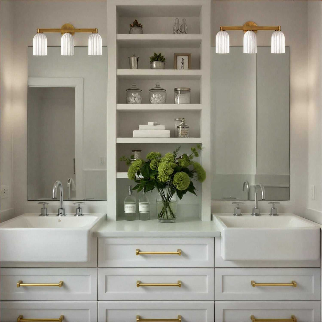 Crystorama - LOT-713-LG - Three Light Bath - Lotus - Luxe Gold