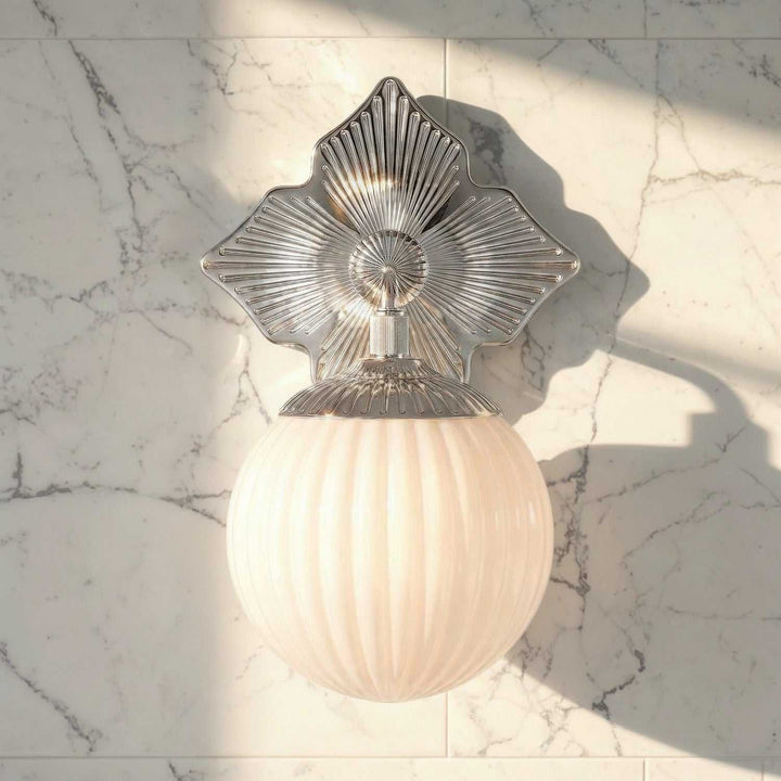 Crystorama - ORY-1001-PN-WH - One Light Wall Sconce - Orly - Polished Nickel