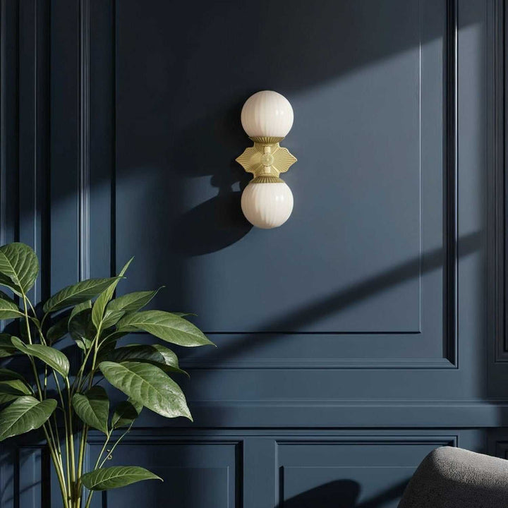 Crystorama - ORY-1002-AG-WH - Two Light Wall Sconce - Orly - Aged Brass