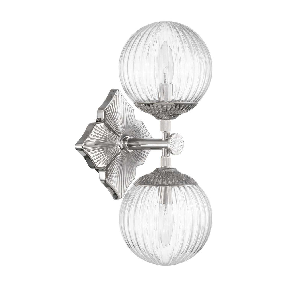 Crystorama - ORY-1002-PN-CL - Two Light Wall Sconce - Orly - Polished Nickel