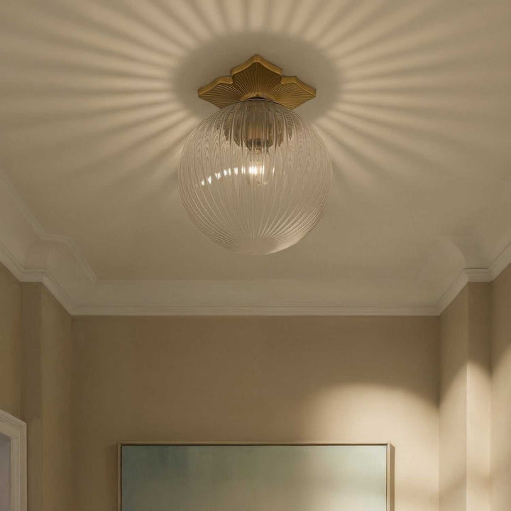 Crystorama - ORY-1003-AG-CL - One Light Semi Flush Mount - Orly - Aged Brass