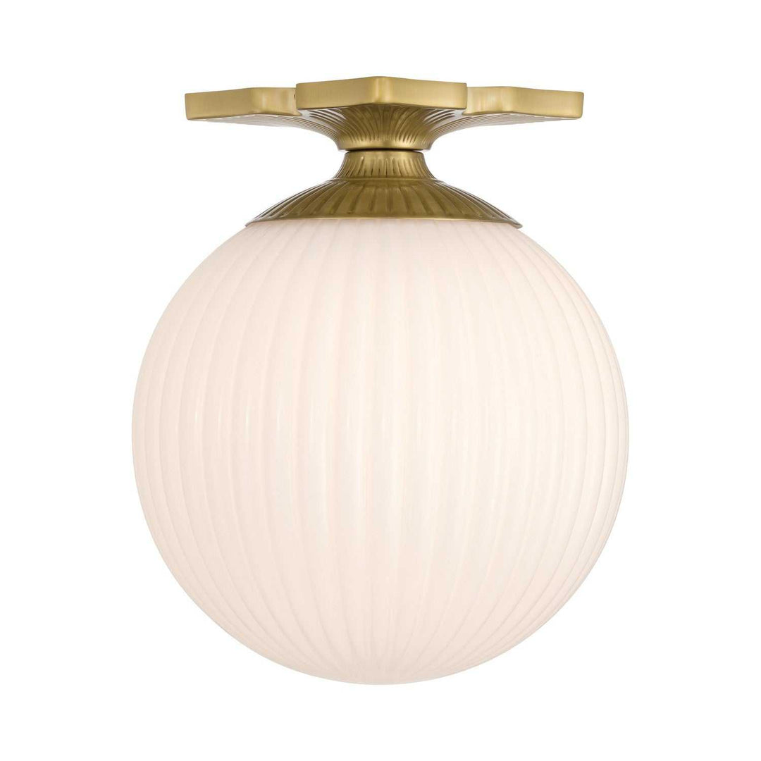 Crystorama - ORY-1003-AG-WH - One Light Semi Flush Mount - Orly - Aged Brass
